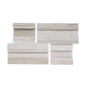 Gray Oak 3D Ledger Corner 6 in. x 6 in. Honed Marble Wall Tile (2.5 sq. ft./case)
