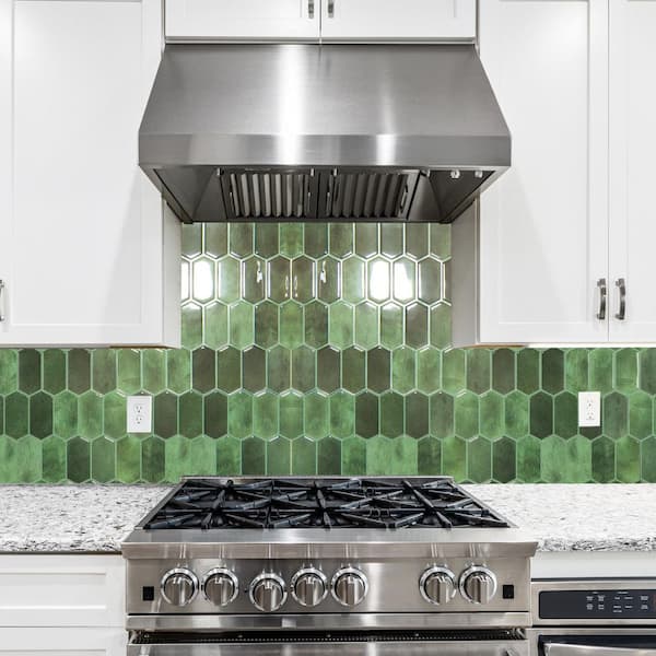 Green 12 in. x 12 in. Vinyl Peel and Stick Backsplash, Self-Adhesive Wall Tiles for Bathroom, Kitchen (10-Pack)