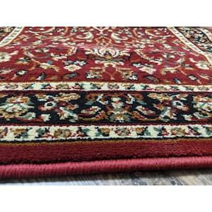 Noble Burgundy 5 ft. x 8 ft. Traditional Floral Oriental Area Rug