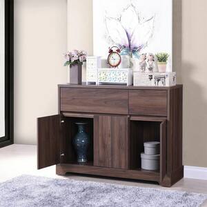 Buffet Walnut Sideboard Console Table Server Cupboard Cabinet with 2-Storage Drawers