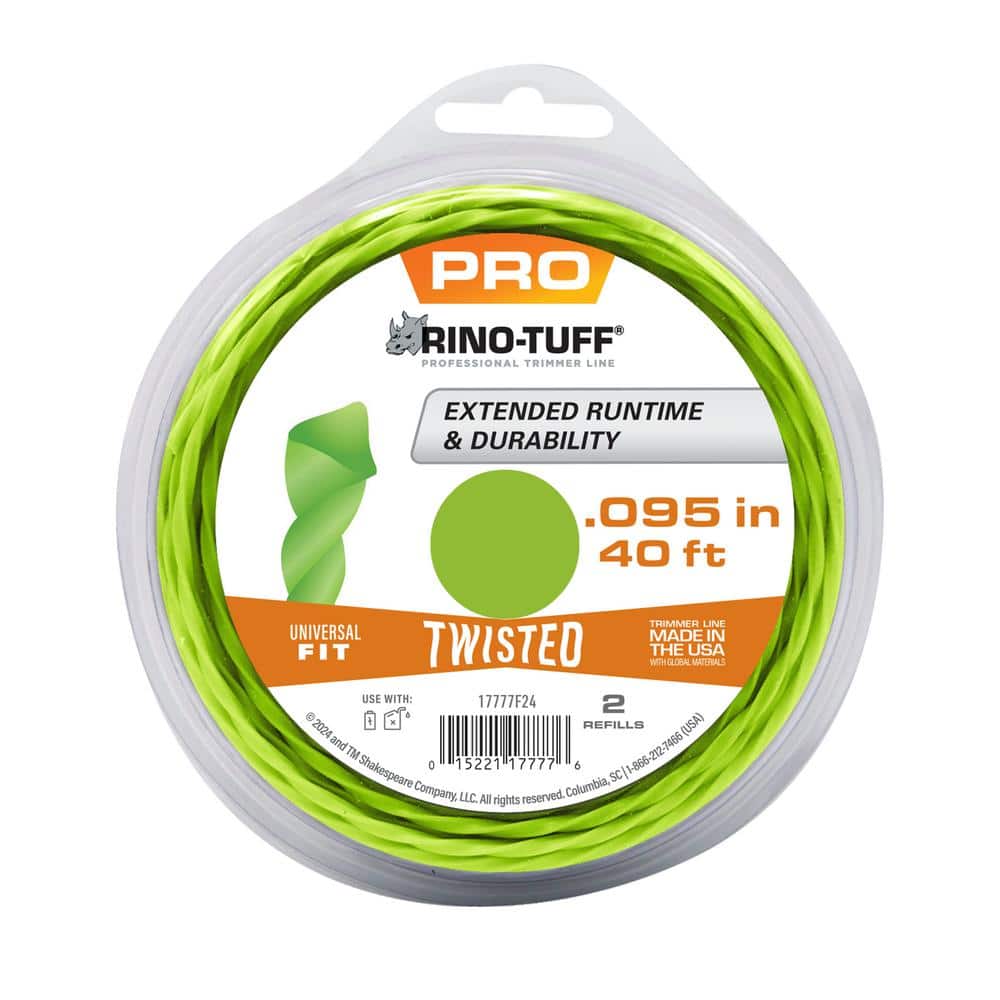 RinoTuff Universal Fit .095 in. x 40 ft. Pro Twisted Line for Gas and Select Cordless String