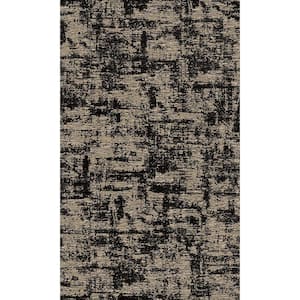 Black Beaded Metallic Print Non-Woven Paper Paste the Wall Textured Wallpaper 57 sq. ft.