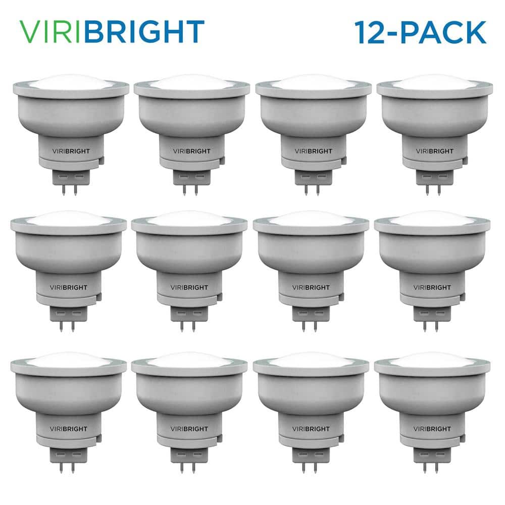 Viribright 35-Watt Equivalent (4,000K) MR16 Non-Dimmable GU5.3 Base Halogen Replacement LED Light Bulb Cool White (12-Pack) -  752148-12MC