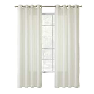 Rhapsody Ivory 54 in. W x 72 in. L Lined Grommet Sheer Curtain Panel (Single Panel)