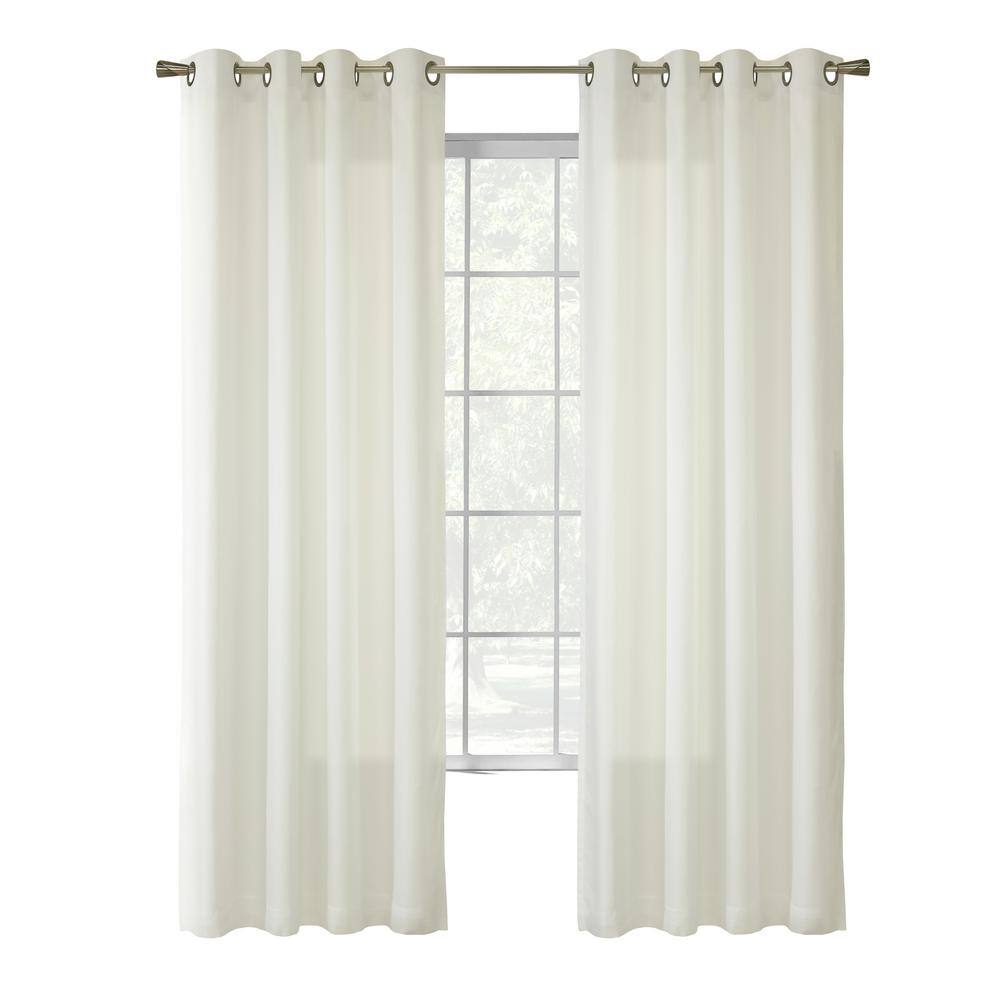 Ivory Room-Darkening Polyester Grommet Curtain Panel