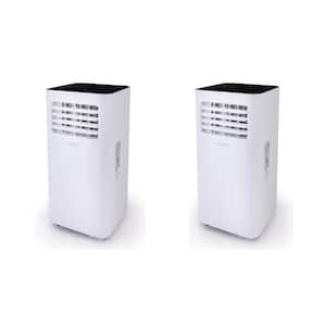 10000 BTU Portable Air Conditioner Cools 300 sq. ft. with Dehumidifier with Remote, White, 2-Pack