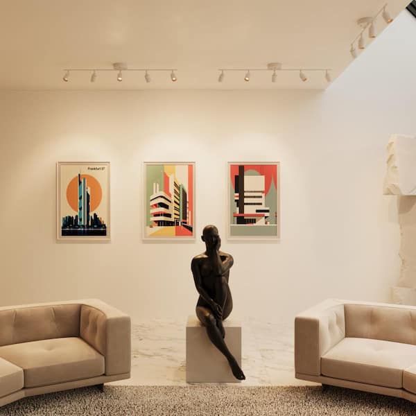 Shura 5-Light White Integrated LED Track Light with Rotatable Heads, 4 ft. Fixed Track Lighting Kit, 3000k, 2450 Lumens