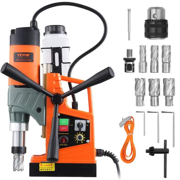 Magnetic Drill, 1450W 2 in. Boring Diameter, 12800N Portable Electric Mag Drill Press, Number of Speeds 800 RPM