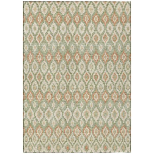 Chantille Machine Washable Indoor/Outdoor Abstract ACN3122 Aloe 3 ft. x 5 ft. Area Rug