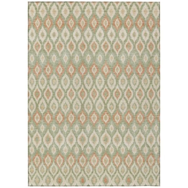 Chantille Machine Washable Indoor/Outdoor Abstract ACN3122 Aloe 5 ft. x 7 ft. 6 in. Area Rug