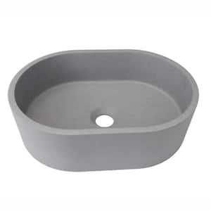Dark Grey Concrete Oval Vessel Sink
