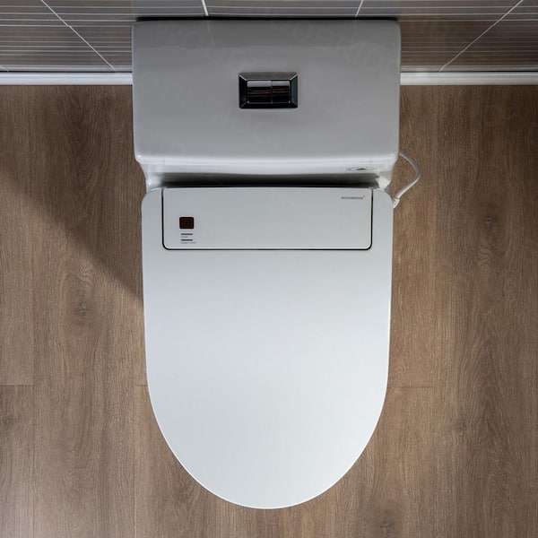 Woodbridge Marsala 1-Piece 1.0 GPF/1.6 GPF Dual Flush Elongated Toilet with Advance Smart Bidet Toilet in White