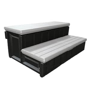 36 in. Resin Spa and Hot Tub Storage Compartment Steps, Gray