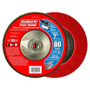 7 in. 80-Grit Steel Demon Grinding and Polishing Max-Flap Wheel with 5/8 in.-11 HUB and Type 29 Conical Design