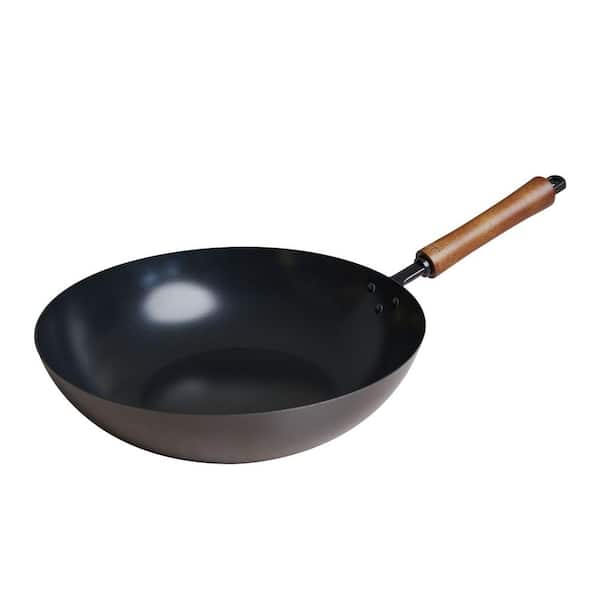 Classic Series 12-Inch Carbon Steel Ceramic Nonstick Stir Fry Pan with Beech Wood Handles