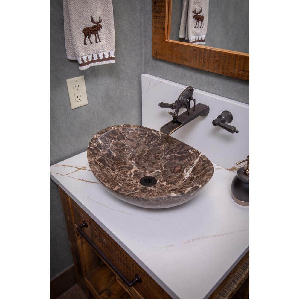Eden 14'' Dark Brown Marble Canoe Sink