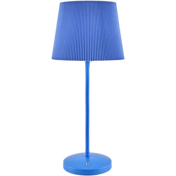 Livabliss Rigel REL-002 21 in. H x 8 in. W x 8 in. D Buffet Table Lamp, Blue