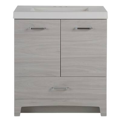 Stancliff 30.50 in. W x 18.75 in. D Bath Vanity in Elm Sky with Cultured Marble Vanity Top in White with White Basin