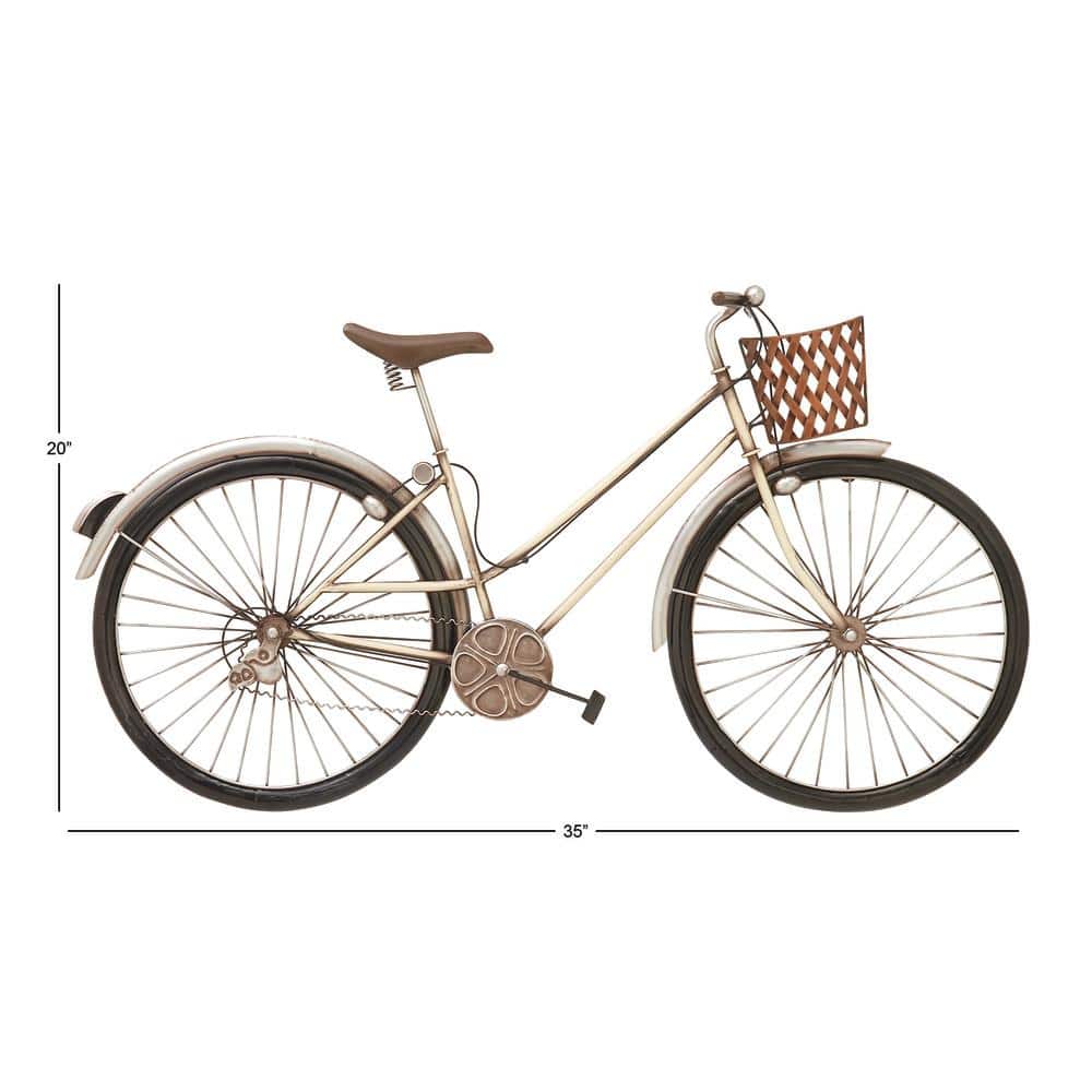 Vintage Multi-Colored Metal Bicycle Wall Sculpture