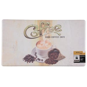 Cloud Comfort Multi-Colored Good Coffee 20 in. x 36 in. Indoor Anti-Fatigue Kitchen Mat