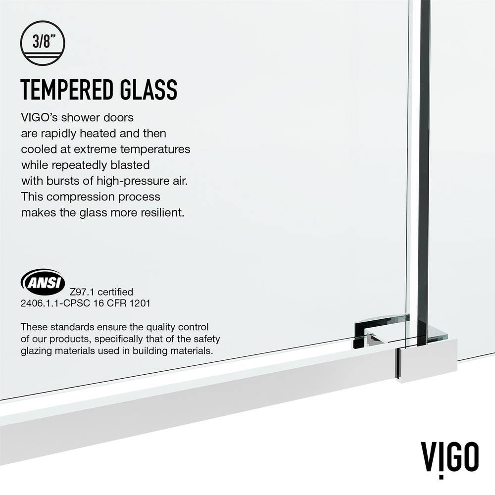 Elan Hart 72" Frameless Sliding Shower Door with Clear Glass