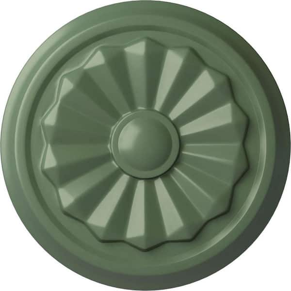 Ekena Millwork 1-1/8" x 7-7/8" x 7-7/8" Polyurethane Olivia Ceiling, Hand-Painted Athenian Green