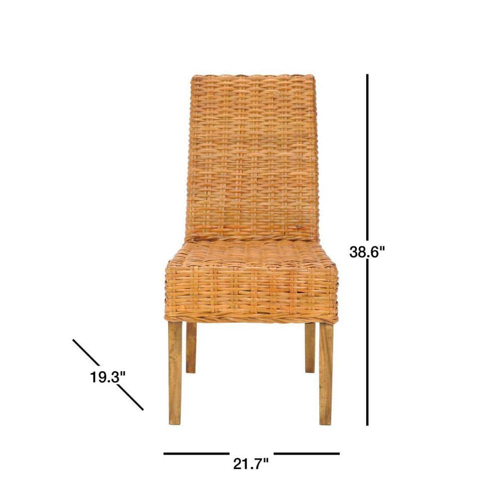 Parsons Transitional Honey Oak Cane Side Chair