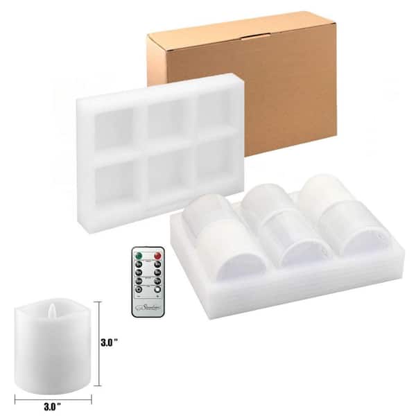 White Battery Powered Plastic Flameless Candle 6 Pack HP10826-034