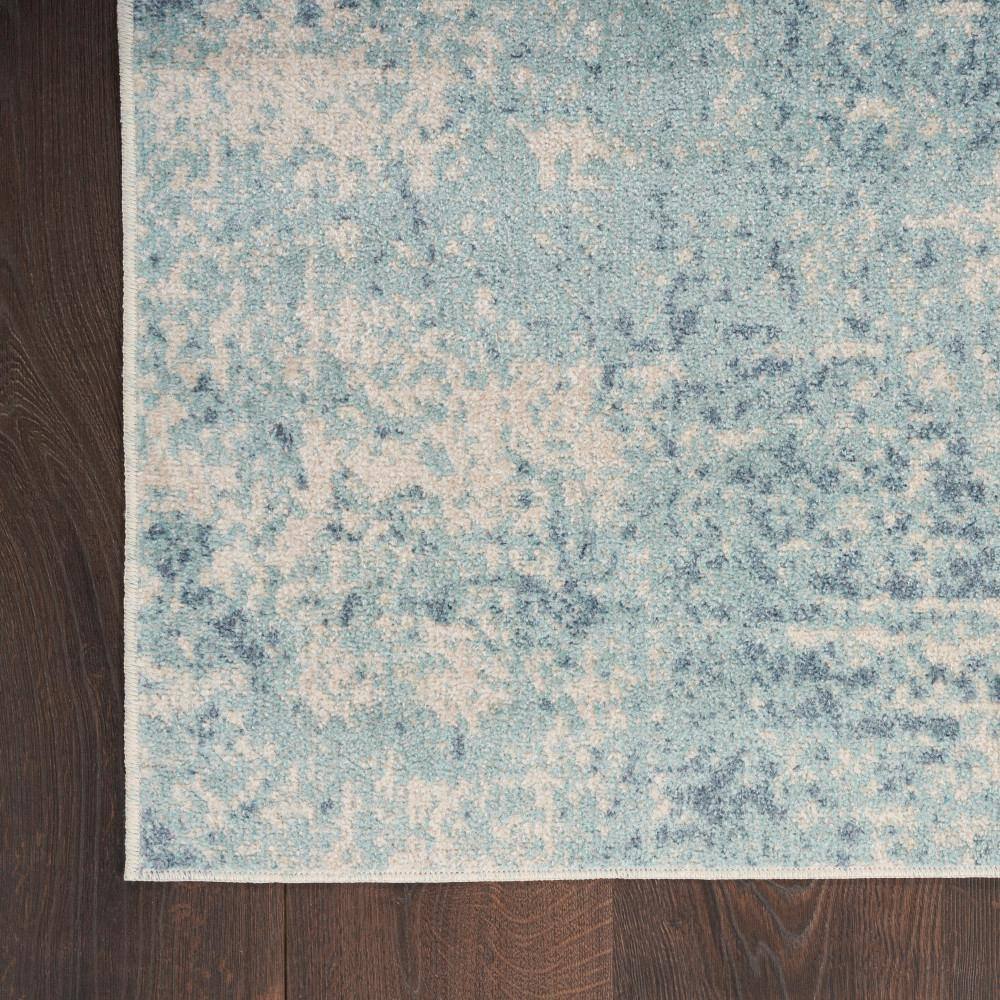 Astra Blue Ivory Flat Woven Synthetic Runner Rug 2'2" x 8'
