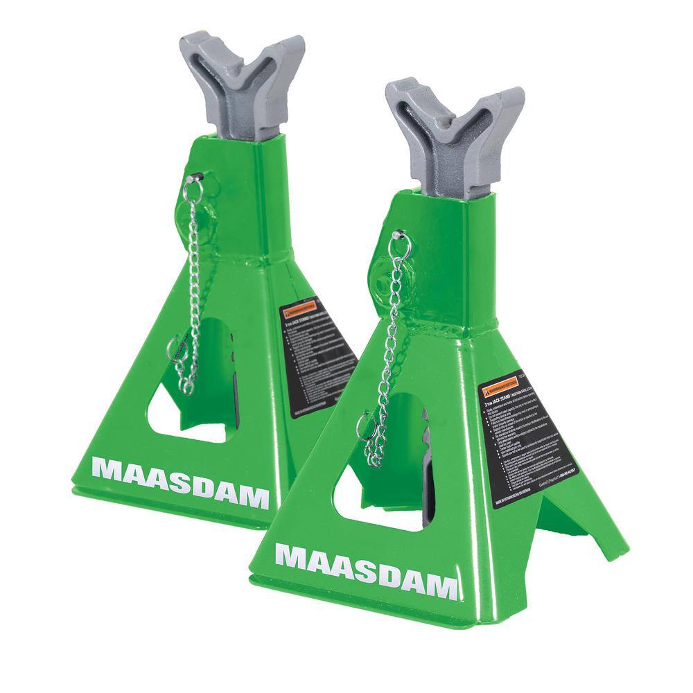 Maasdam Pow'R Pull 3-Ton Car Jack Stands in Green MPL4124-GR-DIP