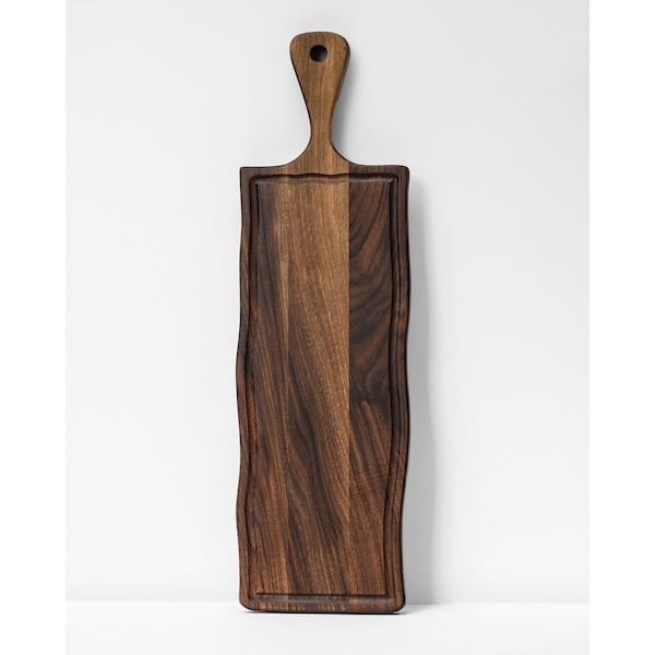 Unbranded 1-Piece Elegant Walnut Wood and Charcuterie Board with Handle-Reversible with Juice Groove-35. 4 x 6. 7x 0. 8 (Large)