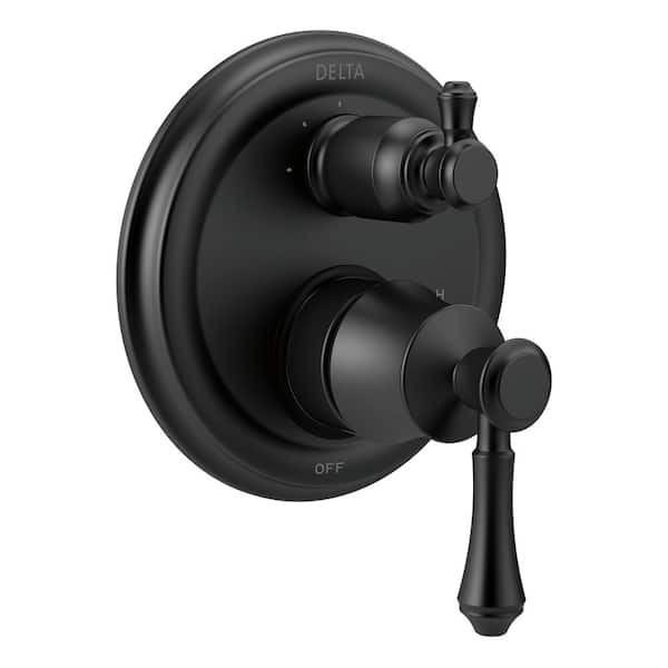 Cassidy 3-Setting Integrated Diverter 2-Handle Valve Trim Kit in Matte Black (Valve Not Included)