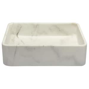 Thin Lip Guanxi Marble Rectangular Vessel Sink with Rounded Corners