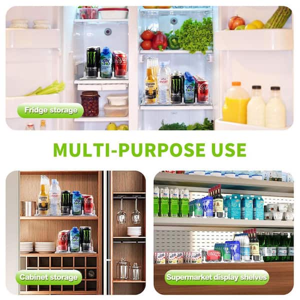 Wudkey 5-Piece White Drink Organizer for Fridge Holds up to 25 Wudkey 5-Piece White Drink Organizer for Fridge Holds up to 25