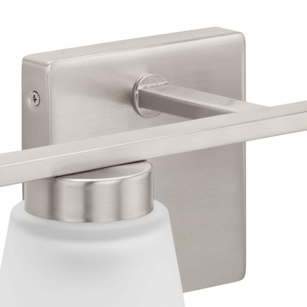 Tanner Brushed Nickel 4-Light Vanity with Etched Glass Shades