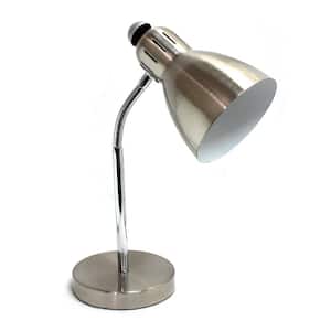 15.75 in. Semi-Flexible Brushed Nickel Desk Lamp