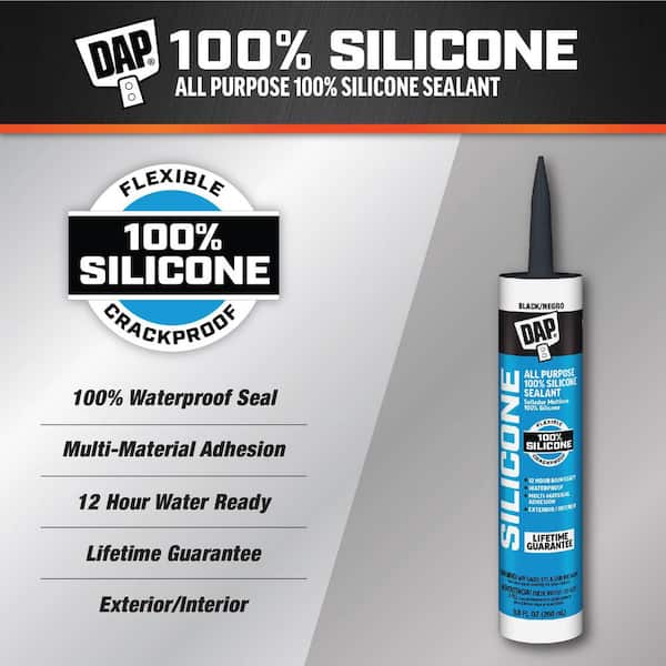 Silicone 9.8 oz. Black Window, Door and Siding Sealant (12-Pack)