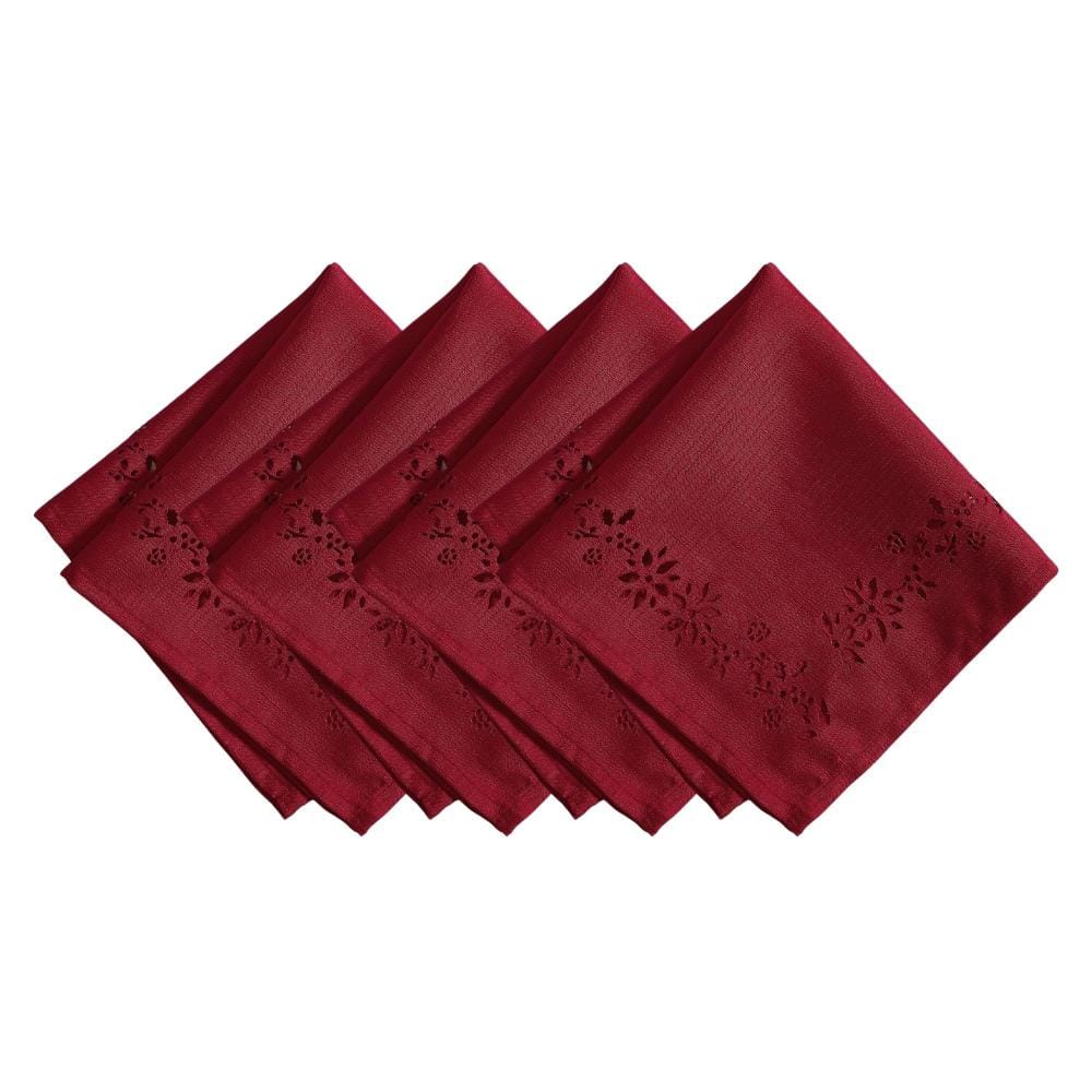 "Poinsettia Noel Laser Cut Napkins, Set of 4, Red - 17""W x 17""L" price history on PriceWatchPro