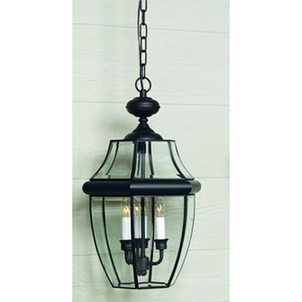 Home Decorators Collection Newbury 2-Light Mystic Black Outdoor Hanging Lantern