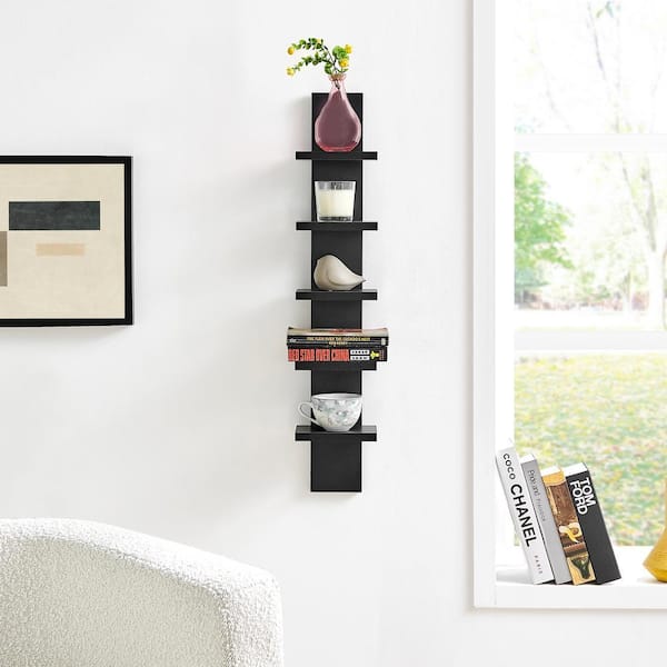 DANYA B 6 in. x 5.1 in. Black MDF Utility Column Spine Decorative