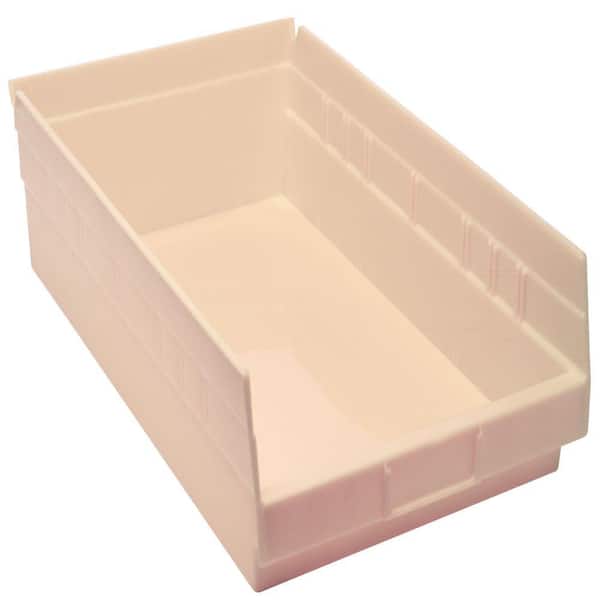 QUANTUM STORAGE SYSTEMS Economy Shelf 13.8-Qt. Storage Tote in Ivory (8-Pack)