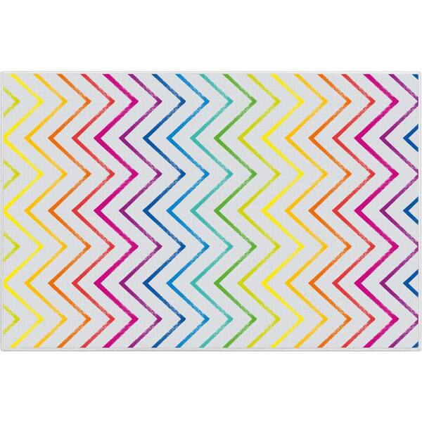 Zig Zag 2-ft x 3-ft White Rectangular Indoor or Outdoor Decorative