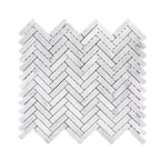 Jet Stream White 10.125 in. x 11.125 in. Herringbone Honed Marble Floor and Wall Mosaic Tile (0.782 sq. ft./Each)