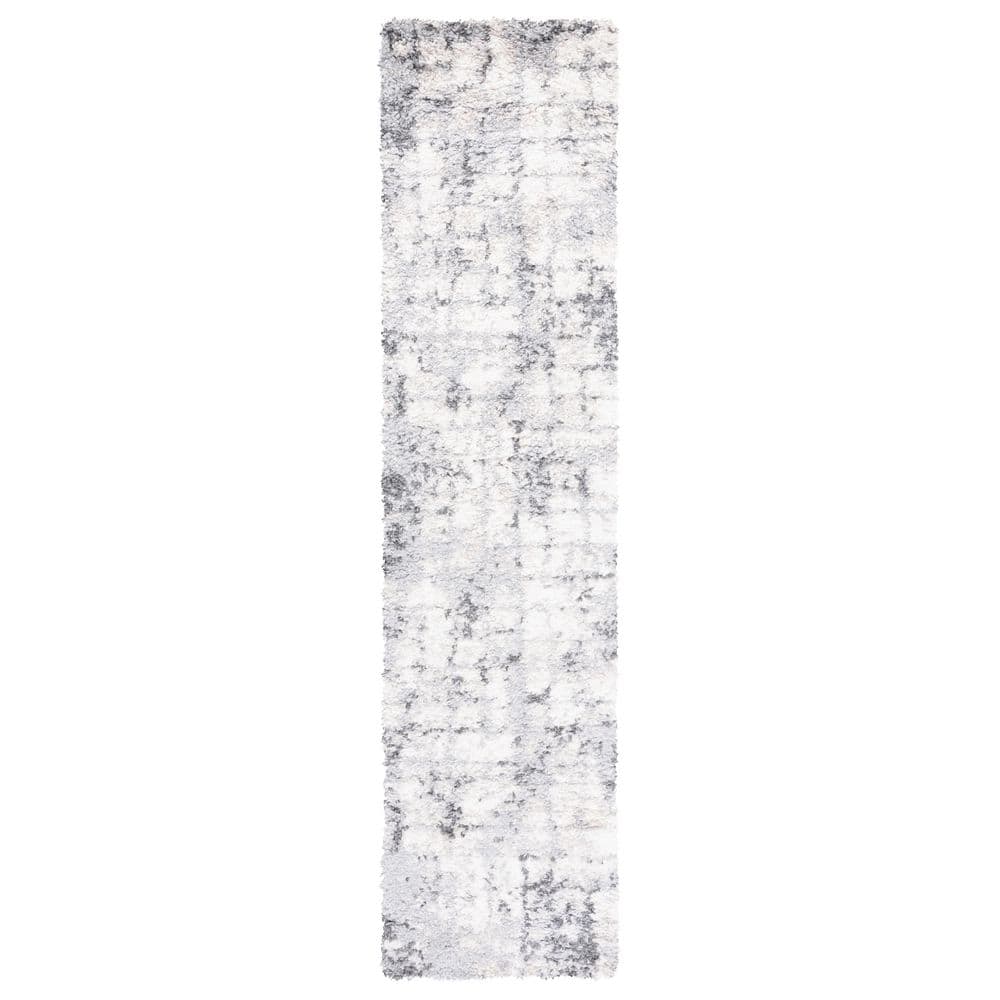 Berber Shag 2 ft. x 9 ft. Gray/Ivory Geometric Abstract Runner Rug price history on PriceWatchPro