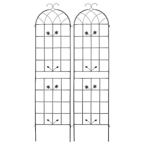 Metal 71 in. Lattice Garden Trellis 2-Pack