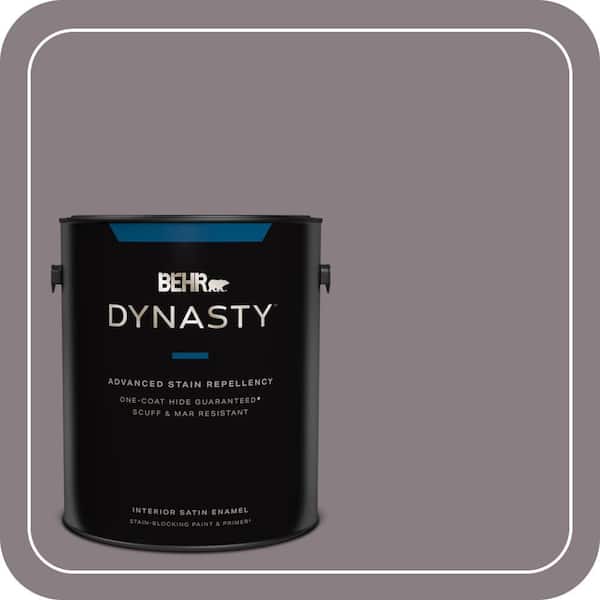 BEHR DYNASTY 1 gal. #N570-4 Classy Plum Satin Enamel Interior Stain-Blocking Paint & Primer