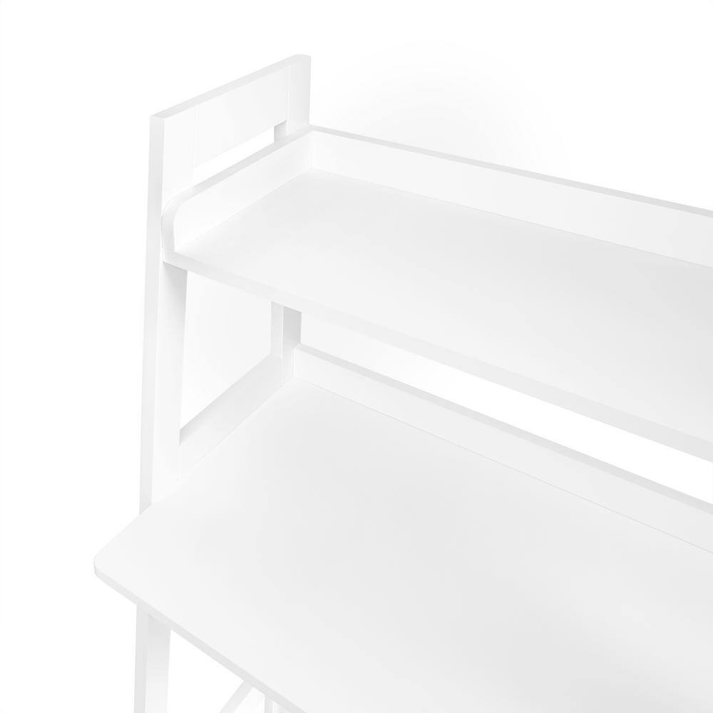 White MDF Kids Writing Desk with Ladder Shelf