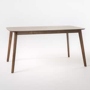 Nyala Natural Walnut Finish Manufactured Wood 4 Legs Dining Table Seats 4