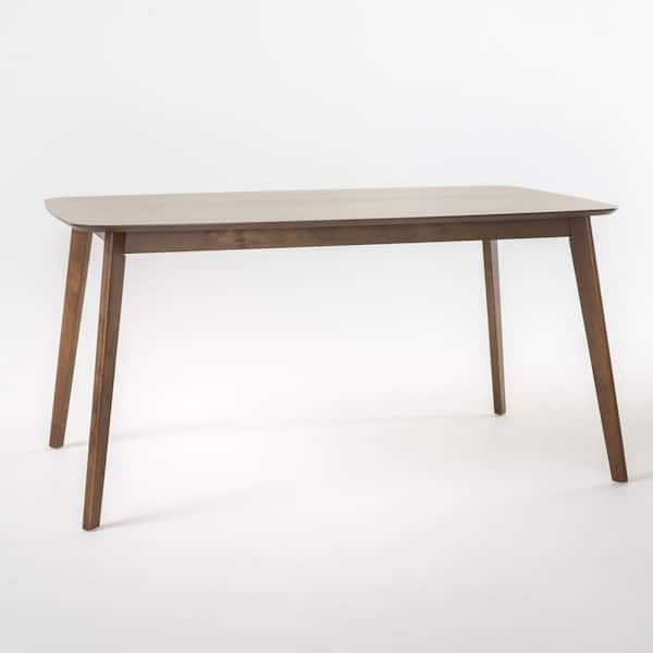 Noble House Nyala Natural Walnut Finish Manufactured Wood 4 Legs Dining Table Seats 4