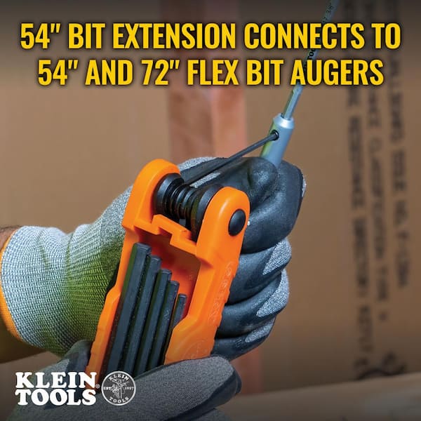 Klein Tools 5/8 in. x 54 in. Extension Flex Auger Bit 53722 - The Home Depot